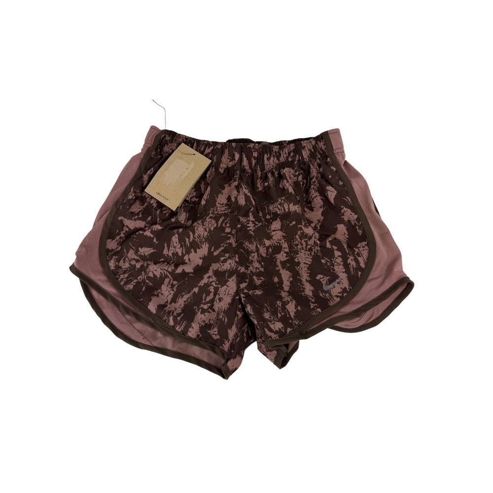 Nike Womens Smokey Mauve Tempo Printed Running Gym Shorts Size S FZ3482-208 New